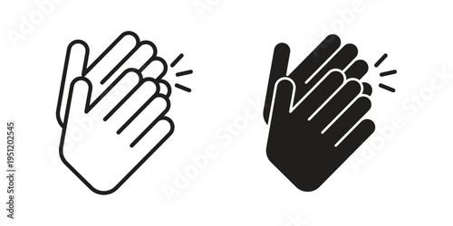 Clap icon in line design. icon for website design, mobile app, ui