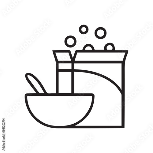 cereal icon vector. Linear style sign for mobile concept and web design. cereal symbol illustration. Pixel vector graphics - Vector.

