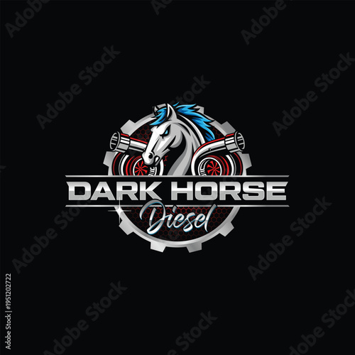 horse and turbo racing logo