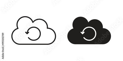 Cloud sync icon in line design. icon for website design, mobile app, ui