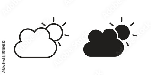 Cloudy Day icon in line design. icon for website design, mobile app, ui
