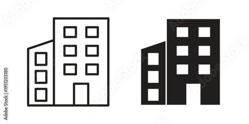 Commercial building icon in line design. icon for website design, mobile app, ui