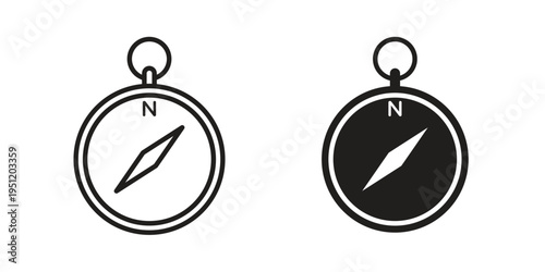 Compass icon in line design. icon for website design, mobile app, ui