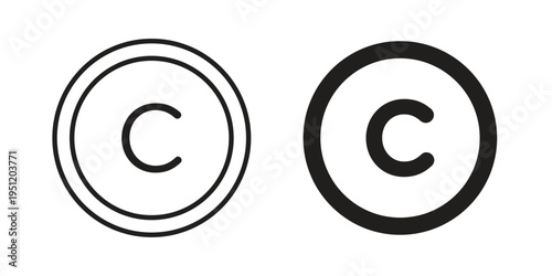 Copyright icon in line design. icon for website design, mobile app, ui