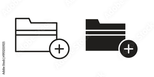Create folder icon in line design. icon for website design, mobile app, ui