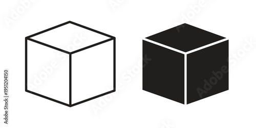 Cube icon in line design. icon for website design, mobile app, ui