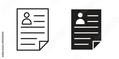 CV icon in line design. icon for website design, mobile app, ui