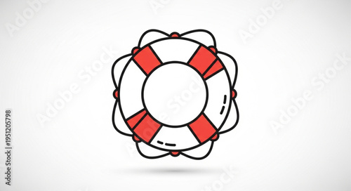 Lifebuoy ring safety equipment for water rescue.
