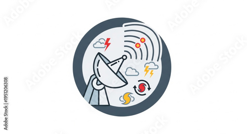 Weather satellite dish receiving meteorological data signals.