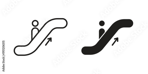 Escalator icon in line design. icon for website design, mobile app, ui