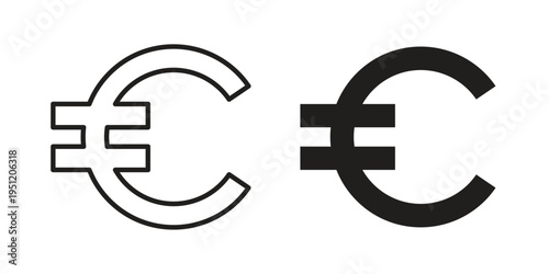 Euro icon in line design. icon for website design, mobile app, ui