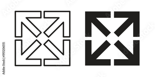 Expand icon in line design. icon for website design, mobile app, ui