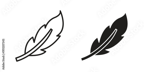 Feather icon in line design. icon for website design, mobile app, ui
