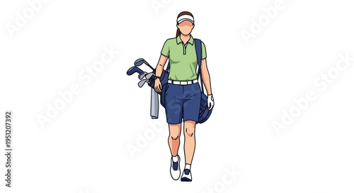 Man walking with golf clubs.