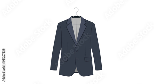 Dark navy blue mens business blazer.