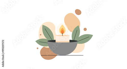Simple illustration of lit candle.