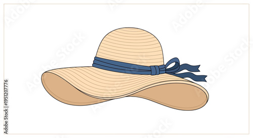 Fashionable Straw Sun Hat Accessory.