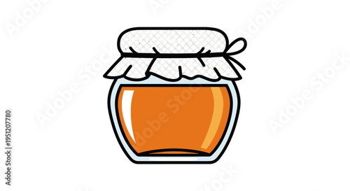 A jar of honey is shown.