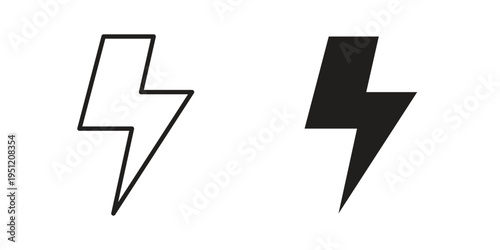 flash icon in line design. icon for website design, mobile app, ui