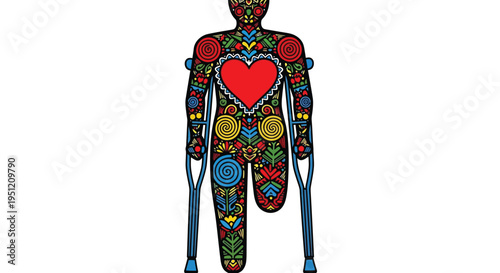 Healing body crutches vector