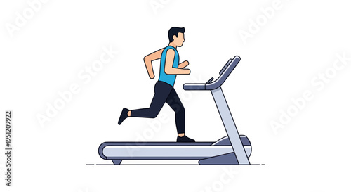 Man Running on a Treadmill Machine.