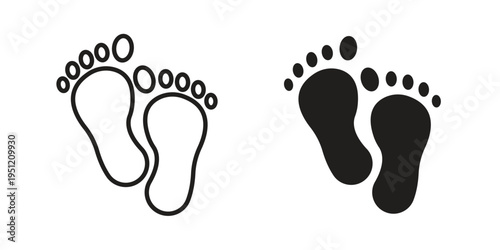 Foot icon in line design. icon for website design, mobile app, ui