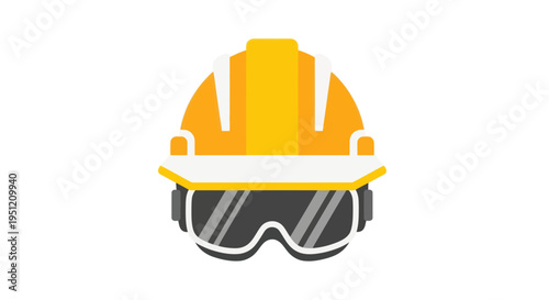 Yellow Hard Hat and Safety Goggles.