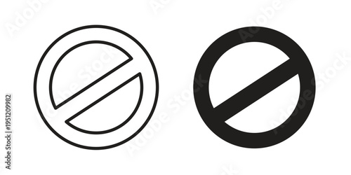 Forbidden icon in line design. icon for website design, mobile app, ui