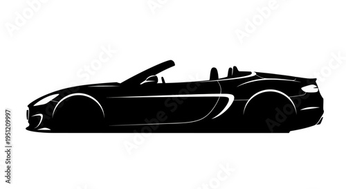 Silhouette of a Convertible Sports Car.