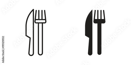 Fork and Knife icon in line design. icon for website design, mobile app, ui