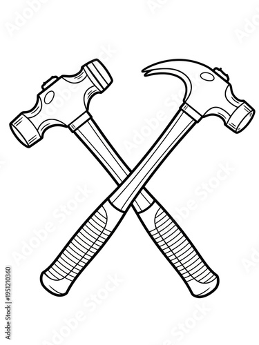 Ball-peen hammer on white 