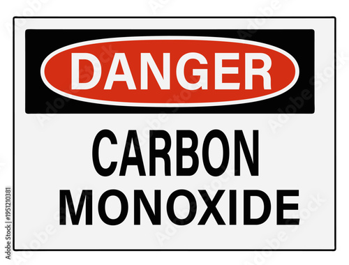 Carbon monoxide safety sign and labels