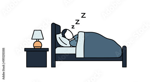 Person Sleeping in a Bed Asleep.