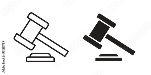 Gavel icon in line design. icon for website design, mobile app, ui