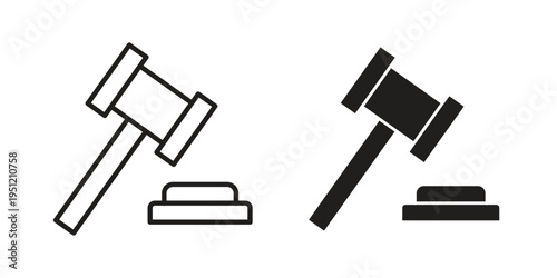 Gavel icon in line design. icon for website design, mobile app, ui