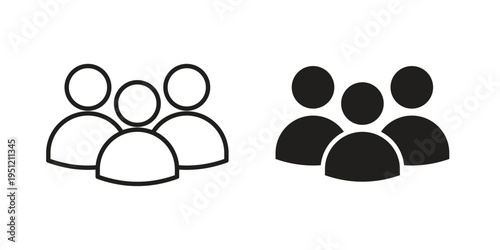 Group icon in line design. icon for website design, mobile app, ui
