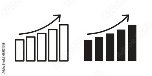 Growth chart icon in line design. icon for website design, mobile app, ui