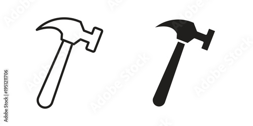 Hammer icon in line design. icon for website design, mobile app, ui