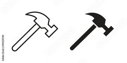 Hammer icon in line design. icon for website design, mobile app, ui