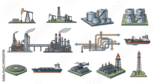 Oil and Gas Industry Infrastructure - A Comprehensive Collection of Industrial Assets.