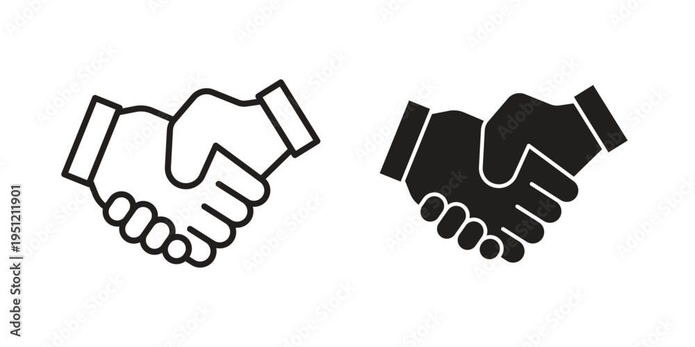 Obraz premium Handshake icon in line design. icon for website design, mobile app, ui