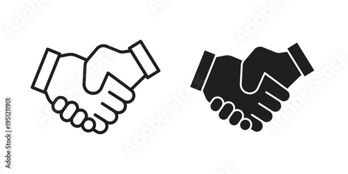 Handshake icon in line design. icon for website design, mobile app, ui