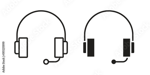 Headphones icon in line design. icon for website design, mobile app, ui