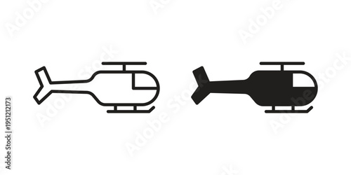 Helicopter icon in line design. icon for website design, mobile app, ui