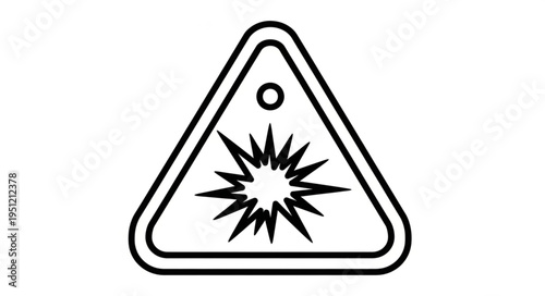 Explosion warning sign symbol outline illustration.