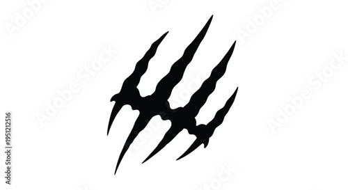 Black claw marks scratch across a white background suggesting animal damage