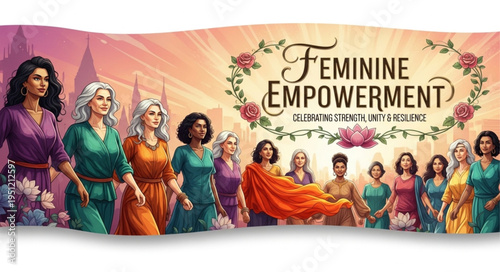 Diverse Group of Women Celebrate Feminine Empowerment.