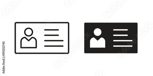 Identity card icon in line design. icon for website design, mobile app, ui