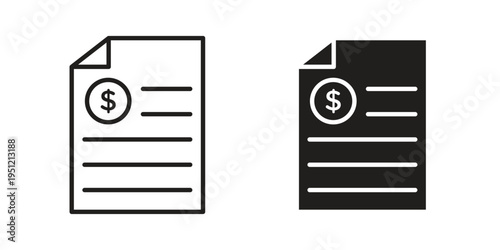 Invoice icon in line design. icon for website design, mobile app, ui