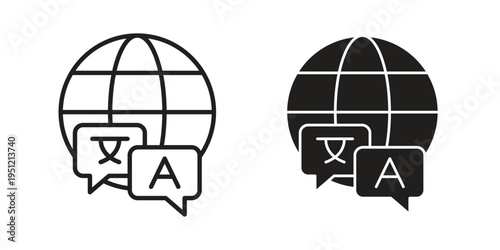 Language icon in line design. icon for website design, mobile app, ui